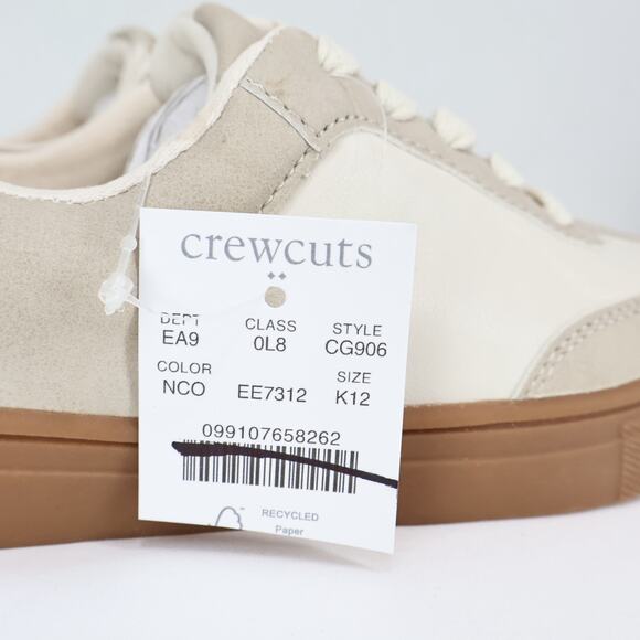 NWT J.Crew Crewcuts Boys' Court Sneakers Natural Combo Size K12 - Picture 10 of 11